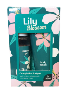 Zestaw podarunkowy z kosmetykami balsam + żel pod prysznic Lily Blossom