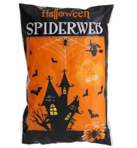 Halloween pajęczyna 40 gramów z 6 Pająkami
