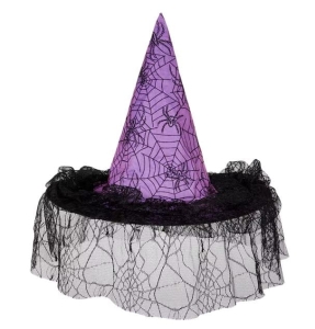 Kapelusz czarownicy Halloween 30 cm Fioletowy