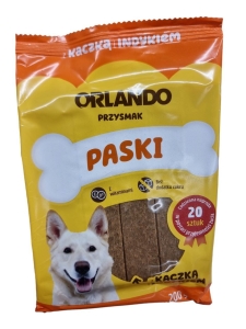 Przysmak Paski dla psa z kaczką i indykiem Orlando 200 g 20 szt