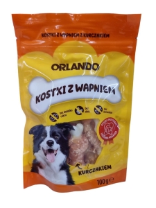 Przysmak Kostki z Wapniem dla psa z kurczakiem Orlando 100 g