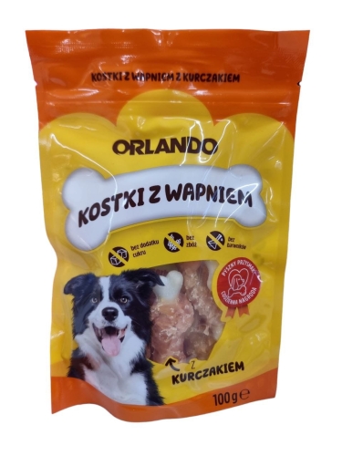 Przysmak Kostki z Wapniem dla psa z kurczakiem Orlando 100 g.jpg