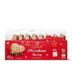 Pierniki Świąteczne Serca Glazurowane Magnetic 180g 