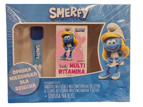 Zestaw suplementów diety dla dzieci  + opaska na rękę Smerfy.jpg