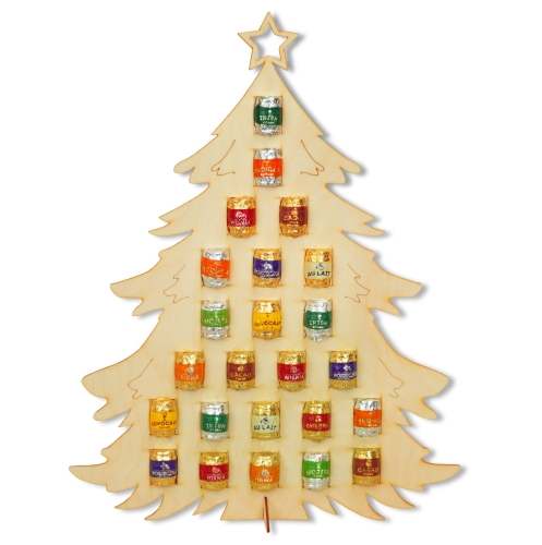 Choinka Świąteczna z Baryłkami WEDEL 24 baryłki z alkoholem.jpg