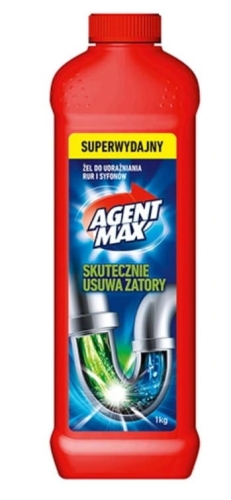 Żel do udrażniania rur i syfonów Agent Max 1 kg.jpg