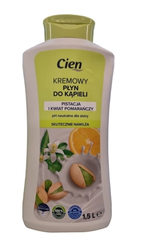 Cien Kremowy płyn do kąpieli Pistacja i kwiat pomarańczy 1,5 L neutralne pH.jpg