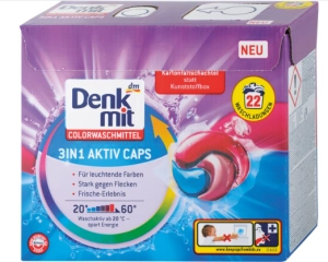 Denkmit Kapsułki do kolorowego prania 3w1 Aktiv Caps 22 prania
