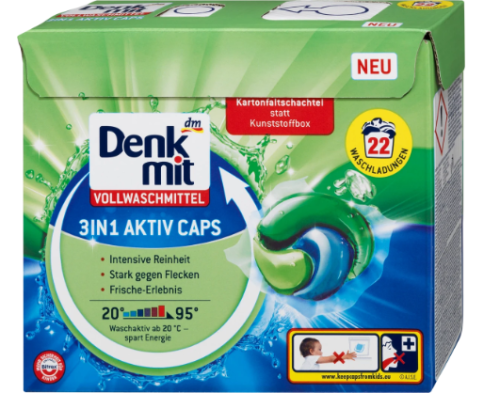 Denkmit Kapsułki do prania uniwersalne 3w1 Aktiv Caps  22 prania.png