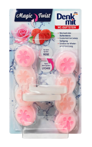 Denkmit Zawieszka do WC Magic Twist Róża-Liczi 2 sztuki