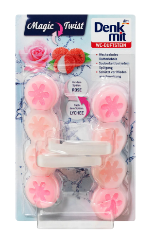 Denkmit Zawieszka do WC Magic Twist Róża-Liczi 2 sztuki.png
