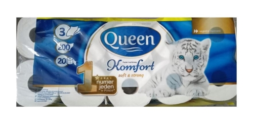 Queen Papier toaletowy Komfort 3 warstwowy 20 rolek Mega Paka  (1).JPG