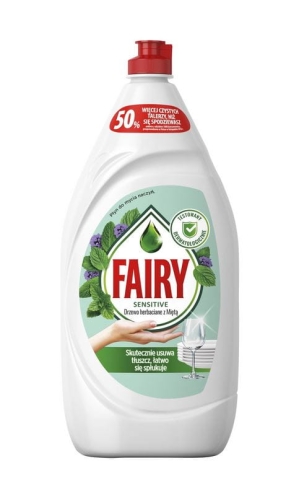 Fairy Sensitive Drzewo Herbaciane Z Miętą Płyn do mycia naczyń 1350 ml.JPG