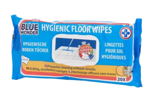 Higieniczne ściereczki chusteczki podłogowe Blue Wonder 20 sztuk.JPG