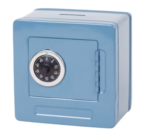Mini sejf zamkiem szyfrowym 13,5 x 11 x 13,5 cm metal Niebieski.JPG