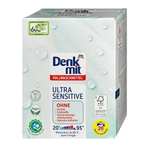 Denkmit Proszek do prania tkanin białych i jasnych Ultra Sensitive 20 prań 1,35 kg