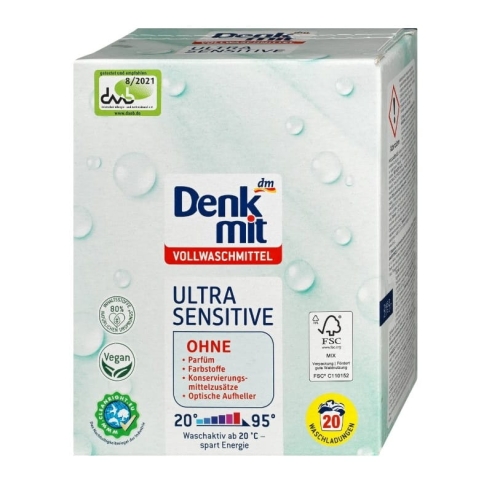 Denkmit Proszek do prania tkanin białych i jasnych Ultra Sensitive 20 prań 1,35 kg.jpg