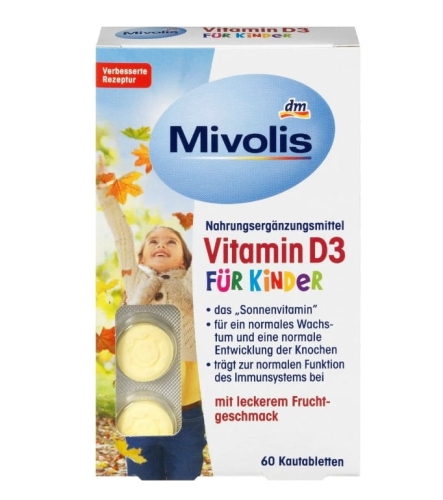 Mivolis Witamina D3 tabletki do żucia dla dzieci 51 g 60 szt.jpg
