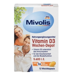 Mivolis Witamina D3 w tygodniowych kapsułkach depot 12 szt 5 g