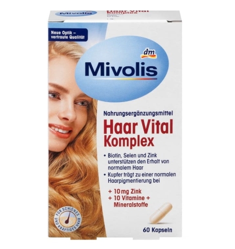 Mivolis Kompleks odżywczy do włosów Kapsułki 26 g 60 szt.jpg