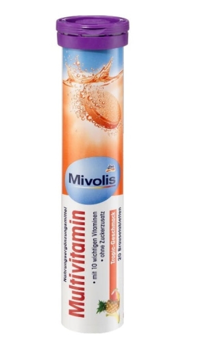 Mivolis Multiwitamina tabletki musujące owoce tropikalne 82 g 20 szt.jpg