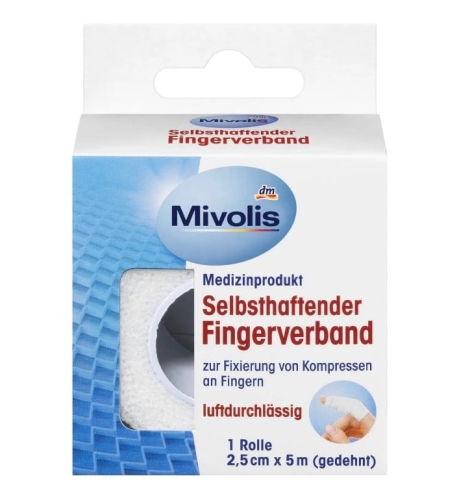 Mivolis Bandaż samoprzylepny na palec 2,5 cm x 5 m (po rozciągnięciu) 1 rolka 5 m.jpg