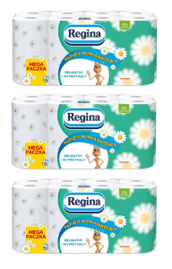 Regina Papier toaletowy Rumiankowy delikatny i wytrzymały 3 x 16 rolek 3 warstwowy