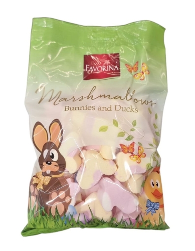 Favorina Wielkanocne Pianki cukrowe waniliowe zające i kaczki 200g.jpg