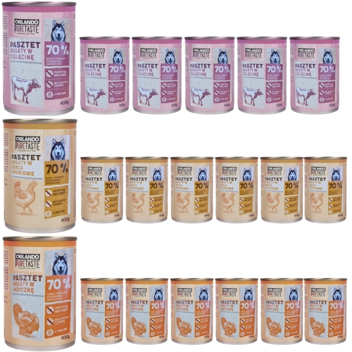 Karma mokra dla psa Pasztet Mix Smaków 400g Orlando Pure Taste  4.jpg