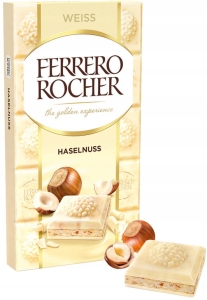 Ferrero Rocher Biała Czekolada z nadzieniem laskowe Orzech 90g