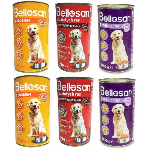 Bellosan Karma dla psów dorosłych Mix smaków 6 x 1,25 kg.jpg