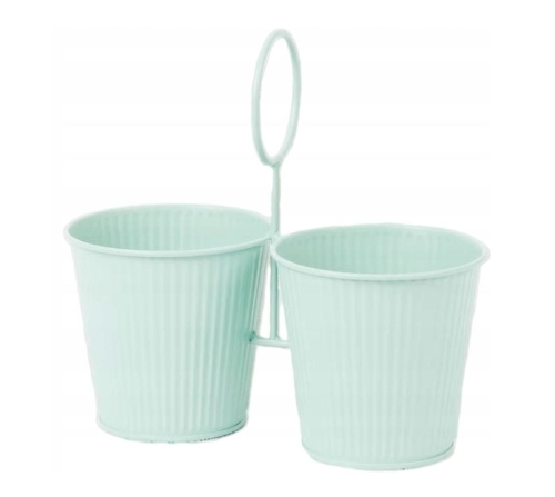 Podwójna doniczka zawieszana Ø 11 x 8 x 10,5 cm zielona Home Accents.JPG
