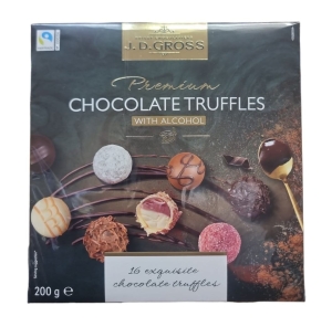 J. D. Gross Mieszanka czekoladowych trufli z alkoholem bombonierka 200g