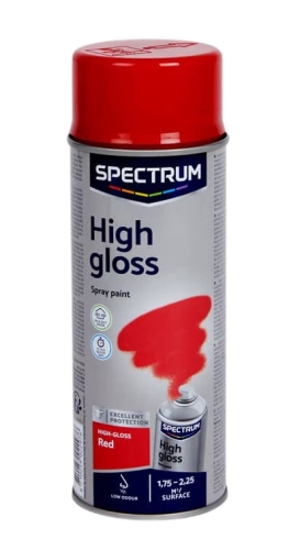 Farba w sprayu z wysokim połyskiem Spectrum 400 ml Czerwona.JPG