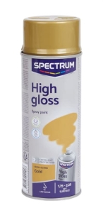 Farba w sprayu wysoki połysk Spectrum 400 ml Złota