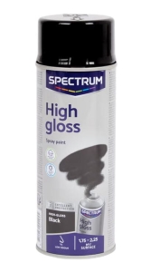 Farba w sprayu wysoki połysk Spectrum 400 ml Czarny
