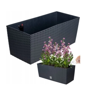 Doniczka donica ogrodowa balkonowa z wkładem 51,5 x 19,5 x 18,5 Rato Case antracyt