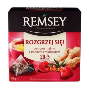 Remsey Herbata owocowa Malina Imbir Rokitnik 20 torebek 40g 