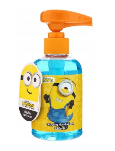 Grające mydło w płynie do rąk z pompką Minionki 250 ml.JPG