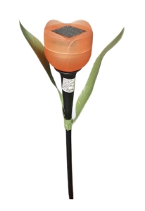 Lampa solarna wbijana ogrodowa Tulipan pomarańczowy 30 cm