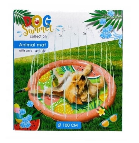 Mata zraszająca dla Psa Kota Zraszacz Ø 100 cm pomarańczowa.JPG