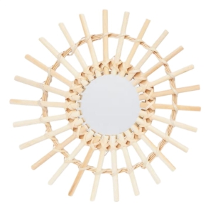 Lusterko bambusowe  Ø 28 cm boho bambus naturalny