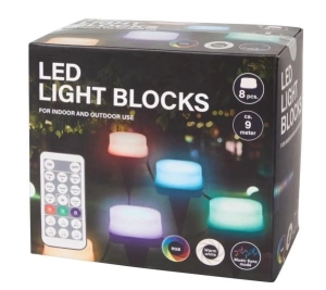 Lampa Bloczki Led RGB wbijane 8 diod 9 metrów