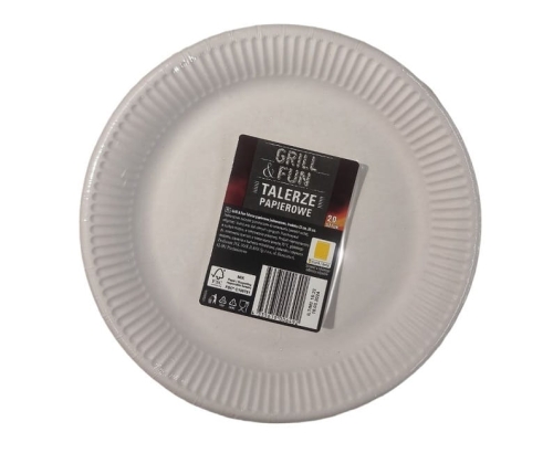 Grill &amp; Fun Papierowe jednorazowe talerze do grillowania 23 cm 20 szt.jpg