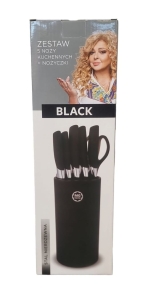 MG Home Zestaw noży kuchennych w bloku + nożyczki Black