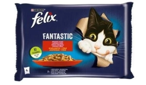 Mokra karma dla kotów Purina Felix Fantastic z królikiem i jagnięciną 4 x 85 g