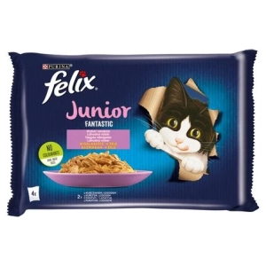 Felix Fantastic Junior Karma dla kociąt wybór smaków w galaretce 340 g (4 x 85 g) 