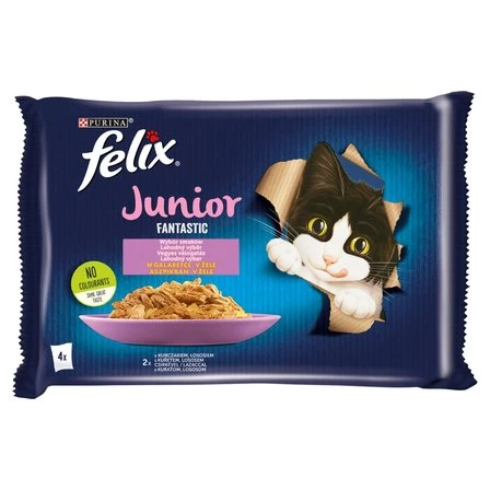 Felix Fantastic Junior Karma dla kociąt wybór smaków w galaretce 340 g (4 x 85 g).webp
