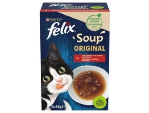 Karma mokra dla kota FELIX Soup Original (6 x 48 g) Wołowina Kurczak Jagnięcina