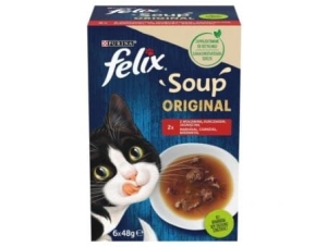 Karma mokra dla kota FELIX Soup Original (6 x 48 g) Wołowina Kurczak Jagnięcina